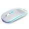 AIKOKOK Wireless Bluetooth Mouse Rechargeable Dual Mode Bluetooth 52 24G USB LED Lights Slim Silent Portable Computer Mouse for Laptop PC MacBook iPad Tablet Silver