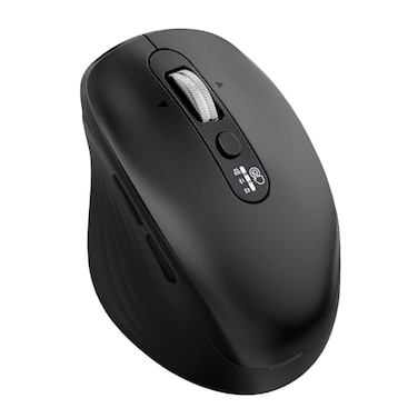 INFINMIND Wireless Bluetooth Mouse Multi Device BT1BT2 24G USB Mouse for Laptop iPad Mac 4Way Scroll with Side Buttons Silent Click Ergonomic Offce Mouse Adjustable DPI