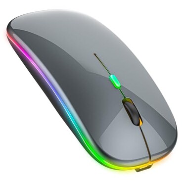 PEIBO Bluetooth Wireless Mouse for Laptop mac MacBook ipad MacBook air MacBook pro pc Desktop Computer Windows Chromebook Notebook Gray Black