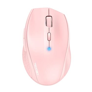 TECKNET Bluetooth Mouse 4800 DPI Wireless Mouse 2Year Battery 6 Adjustable DPI 6 Buttons Compatible with LaptopWindowsComputer Pink