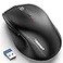 TECKNET Wireless Mouse 24G Computer Mouse with 6Level Adjustable 4800 DPI 30 Months Battery Ergonomic Grips 6 Buttons Portable for PC Chromebook Mac Carbon Black