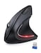 TECKNET Ergonomic Wireless Vertical Mouse 4800 DPI with 5 Adjustable Levels 24GHz Optical 6 Buttons for Laptop Desktop PC MacBook Black