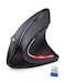 TECKNET Ergonomic Wireless Vertical Mouse 4800 DPI with 5 Adjustable Levels 24GHz Optical 6 Buttons for Laptop Desktop PC MacBook Black