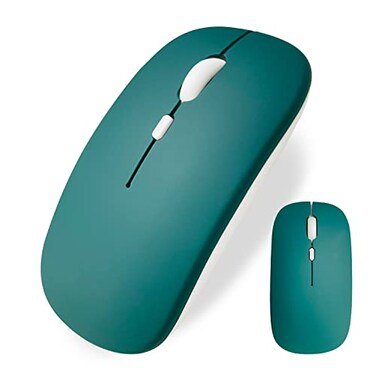 Dolrso Wireless Bluetooth Mouse for iPadMacBook ProAirLaptoppc Rechargeable Silent Mouse Portable Slim for Surface ProLenovoSamsung Tablet Jade Green