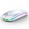 WREANU Wireless Bluetooth Mouse Rechargeable Laptop Mice with LED Lights Silent Slim UseBT52 and 24G Portable USB ReceiverDual Mode Computer Mouse for LaptopiPadTabletAppleComputerMacSilver