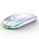 WREANU Wireless Bluetooth Mouse Rechargeable Laptop Mice with LED Lights Silent Slim UseBT52 and 24G Portable USB ReceiverDual Mode Computer Mouse for LaptopiPadTabletAppleComputerMacSilver