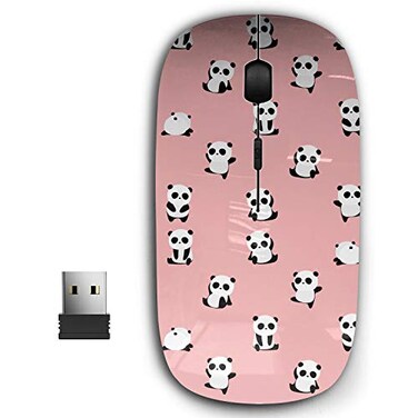 KAWAMOUSE 24G Ergonomic Portable USB Wireless Mouse for PC Laptop Computer Notebook with Nano Receiver Panda Bear