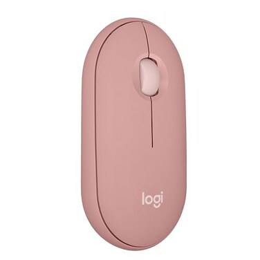 Logitech Pebble Mouse 2 M350s Slim Bluetooth Wireless Mouse Portable Lightweight Customizable Button Quiet Clicks EasySwitch for Windows macOS iPadOS Android Chrome OS Tonal Rose
