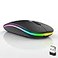 Guiheng Wireless Bluetooth MouseLED Dual Mode Rechargeable Silent Slim Laptop MousePortableBT52USB Receiver Dual Mode Computer Micefor LaptopDesktop Computeripad TabletPhoneTV Black