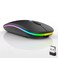 Guiheng Wireless Bluetooth MouseLED Dual Mode Rechargeable Silent Slim Laptop MousePortableBT52USB Receiver Dual Mode Computer Micefor LaptopDesktop Computeripad TabletPhoneTV Black