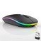 Guiheng Wireless Bluetooth MouseLED Dual Mode Rechargeable Silent Slim Laptop MousePortableBT52USB Receiver Dual Mode Computer Micefor LaptopDesktop Computeripad TabletPhoneTV Black