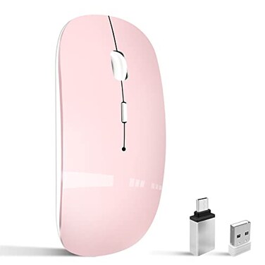 Vxeei Wireless Mouse for Laptop CpmputerBluetooth Mouse for MacBookPink