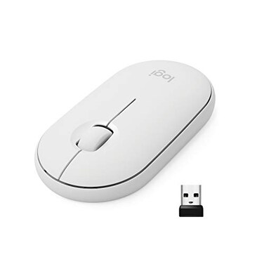 Logitech Pebble Wireless Mouse with Bluetooth or 24 GHz Receiver Off White