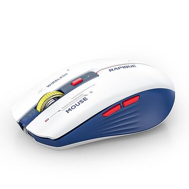 RAPIQUE Bluetooth Wireless Mouse BT1BT2USB TriMode High Performance Rechargeable MultiDevice Compatible with PCLaptopComputerMacBookiPad Air Pro Blue and White