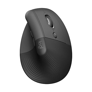 Logitech Lift Vertical Ergonomic Mouse Wireless Bluetooth or Logi Bolt USB Receiver Quiet clicks 6 Buttons Compatible with WindowsmacOSiPadOS Laptop PC Graphite