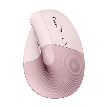 Logitech Lift Vertical Ergonomic Mouse Wireless Bluetooth or Logi Bolt USB Receiver Quiet clicks 6 Buttons Compatible with WindowsmacOSiPadOS Laptop PC Rose