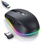 PEIOUS Wireless Mouse Jiggler LED Wireless Mice with Buildin Jiggler Mover Rechargeable Moving Mouse for Computer with Undetectable Random Movement Keeps PC Laptop Awake Black