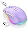 PEIOUS Wireless Mouse Jiggler LED Wireless Mice with Buildin Mouse Mover Rechargeable Moving Mouse for Laptop with Undetectable Random Movement Keeps Computers Awake Purple