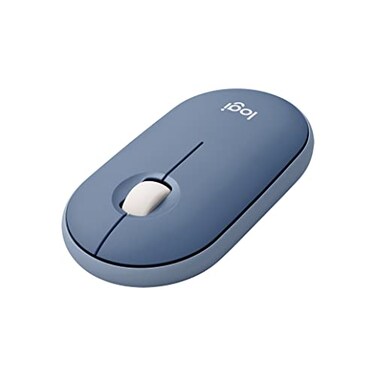Logitech Pebble Wireless Mouse with Bluetooth or 24 GHz Receiver Blueberry