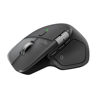 Logitech MX Master 4 for Mac Ergonomic Bluetooth Mouse with Advanced Performance Haptic Feedback UltraFast Scrolling USBC Charging MacOS iPadOS Windows Space Black