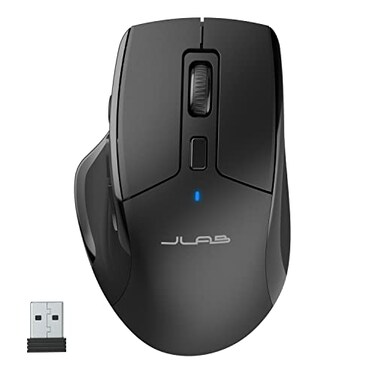 JLab JBuds Wireless Mouse Bluetooth USB Dongle MultiDevice Silent Click FullSize Black