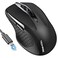 TechRise Bluetooth Mouse BT5030 24G Rechargeable Wireless Mouse 4800 DPI Optical Tracking 6 Adjustable DPI 24GHz with USB A Receiver Quiet Clicks Ergonomic Grips 6 Buttons Black