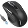 TechRise Bluetooth Mouse BT5030 24G Rechargeable Wireless Mouse 4800 DPI Optical Tracking 6 Adjustable DPI 24GHz with USB A Receiver Quiet Clicks Ergonomic Grips 6 Buttons Black