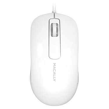 Macally USB Wired Computer Mouse for Mac and PC Simple Clean and Effective White Wired Mouse with 5ft Cable 3 Buttons and 1000 DPI Sensor Plug and Play Wired Mice for Mac