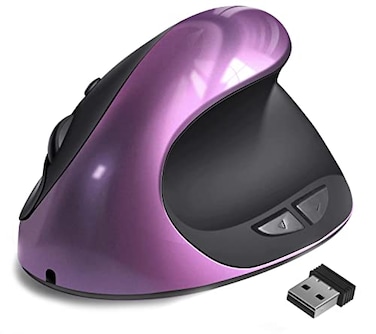 Attoe Ergonomic MouseRechargeable Small Vertical Mouse with 6 Buttons Adjustable 80012001600 DPI Purple Wireless Mouse for Laptop Desktop PC MacBook
