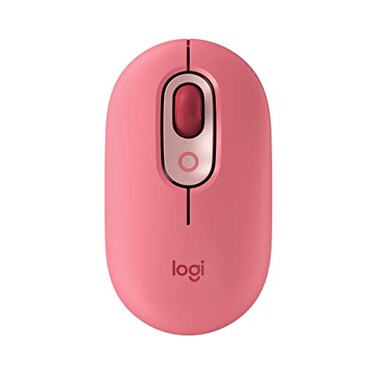 Logitech POP Mouse Compact and Portable Wireless Bluetooth Mouse with Programmable Buttons and Quiet Clicks EasySwitch Between up to 3 Devices Laptop Tablet PC Heartbreaker Rose