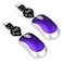 EEEKit 2 Pack Mini Retractable Cable USB Optical Mouse Purple Unisex