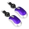 EEEKit 2 Pack Mini Retractable Cable USB Optical Mouse Purple Unisex