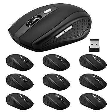 Guiheng Wireless Mouse 24Ghz Wireless Mouse Computer Mouse 1200DPI6 Buttons with Nano Receiver for LaptopPCChromebookComputerNotebookOffice10 Pack