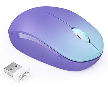 seenda Wireless Mouse 24G Noiseless Mouse with USB Receiver Portable Computer Mice for PC Tablet Laptop Notebook Chromebook Gradient Purple