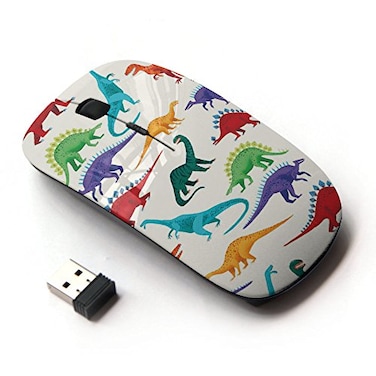 KOOLmouse Optical 24G Wireless Mouse Dinosaur Pattern White Saurus Kids