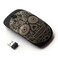 KOOLmouse Optical 24G Wireless Mouse Gold Black Candy Skull Pattern