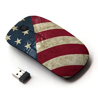 KOOLmouse Optical 24G Wireless Mouse Star Stripe Flag American Rustic Patriotic
