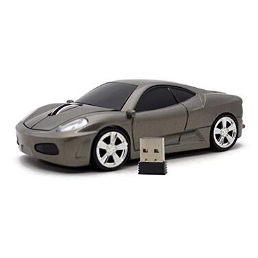 Ai5G Wireless Mouse Sports Car Mouse USB Computer Mice Optical 24GHz with Headlight 1600DPI for PC Laptop MAC Gray