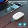 AIKOKOK Wireless Bluetooth Mouse Rechargeable Dual Mode Bluetooth 52 24G USB LED Lights Slim Silent Portable Computer Mouse for Laptop PC MacBook iPad Tablet Bright White