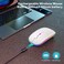 AIKOKOK Wireless Bluetooth Mouse Rechargeable Dual Mode Bluetooth 52 24G USB LED Lights Slim Silent Portable Computer Mouse for Laptop PC MacBook iPad Tablet White