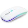 AIKOKOK Wireless Bluetooth Mouse Rechargeable Dual Mode Bluetooth 52 24G USB LED Lights Slim Silent Portable Computer Mouse for Laptop PC MacBook iPad Tablet White