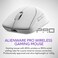 Alienware Pro Wireless Gaming Mouse 24GHz Gaming WirelessUSB Wired Connectivity Adjustable DPI Optical Sensor Technology 6 Programmable Buttons 650 IPS Sensor Max Speed Lunar Light