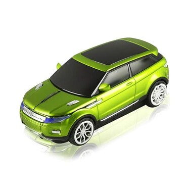 CHUYI Cool Sports Car Shape Wireless Optical Mouse 1600 DPI Cordless Office School Mice with USB Receiver for PC Computer Laptop Green1 Pack