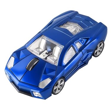CHUYI Cool Sports Car Shaped Wireless Mouse 1600DPI Cordless Optical Mice with USB Receiver for Office School Home Travel for PC Laptop Computer Gift Blue1 Pack