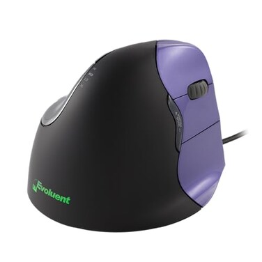 Evoluent Inventor of The Vertical Mouse VM4S Ergonomic Vertical Mouse Right Hand Small Wired USB Sculpted for Comfort Reduces Wrist Strain 4 Speeds 6 Customizable Buttons in Windows