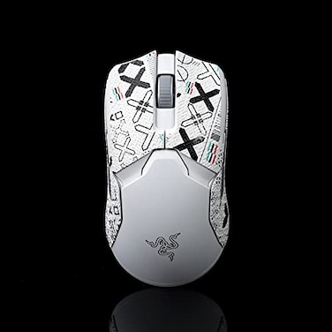 Hokeyio Mouse Grip Tape Sticker for Razer Viper Ultimate Wireless Non Slip Suck Sweat Pre Cut Print SetWhite