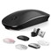 Normdecos Mouse for MacBook Wireless Bluetooth Mouse Laptop MacBook Air Mac Pro Rechargeable Silent PC iPad Optical Mice with Dual Mode Switch Bluetooth 5230 and 24GHz USB TypeC Receiver Black