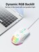 ONITOON Wired USB Mouse Computer Mouse with RGB Lighting 4 Adjustable DPI Ergonomic Optical Office Mouse 7 Buttons Corded Mice for WindowPCLaptopDesktopMacChromebook White