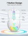 ONITOON Wired USB Mouse Computer Mouse with RGB Lighting 4 Adjustable DPI Ergonomic Optical Office Mouse 7 Buttons Corded Mice for WindowPCLaptopDesktopMacChromebook White