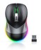 PEIOUS Wireless Mouse Jiggler Mouse for Laptop LED Mouse Rechargeable Computer Mice Mouse Mover Undetectable Random Movement with OnOff Button Keeps Computer Awake BlackGrey